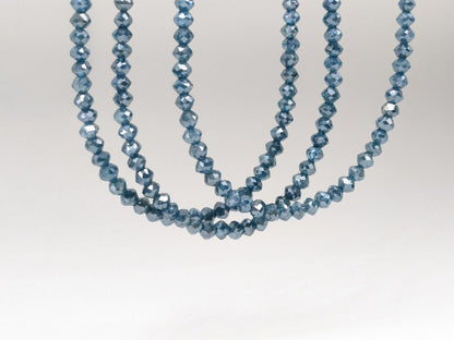 Elegant Blue Diamond bead 2.5 - 3.3 mm Super Top Quality Blue Diamond Faceted Rondelle Bead Diamond Necklace Diamond Jewelry Diamond Bead