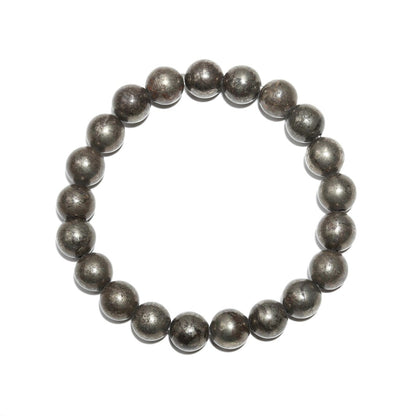 Pyrite Beads Genuine Natural Grade 8 mm Top Grade Round 7 Inches Bracelet