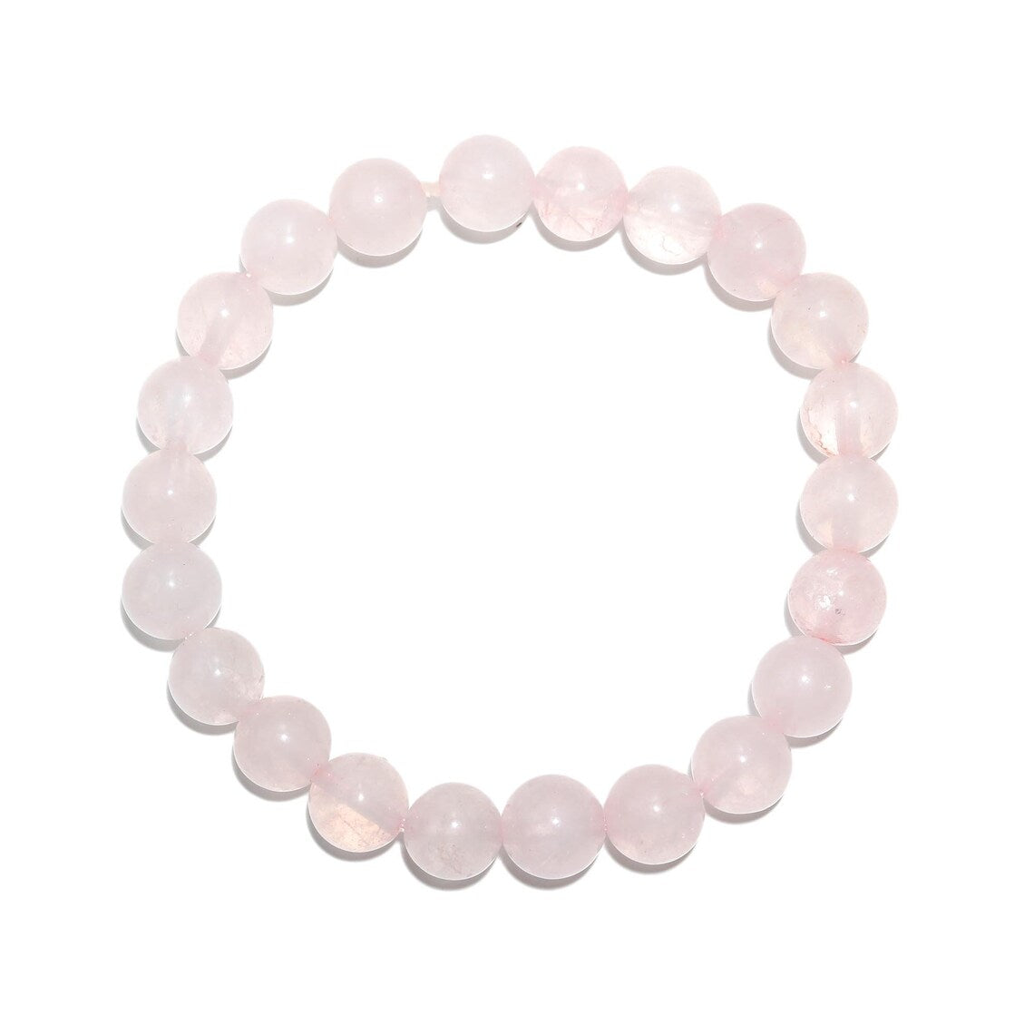 100% Natural Rose Quartz Bead 8 mm Stone Stretch 7 Inches Meditation Bracelet