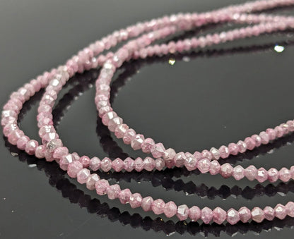 Pink Diamond Faceted Rondelle Bead 1.5 - 3 mm RARE Pink Diamond Bead AAA+ Top Quality Natural Pink Diamond necklace christmas gift