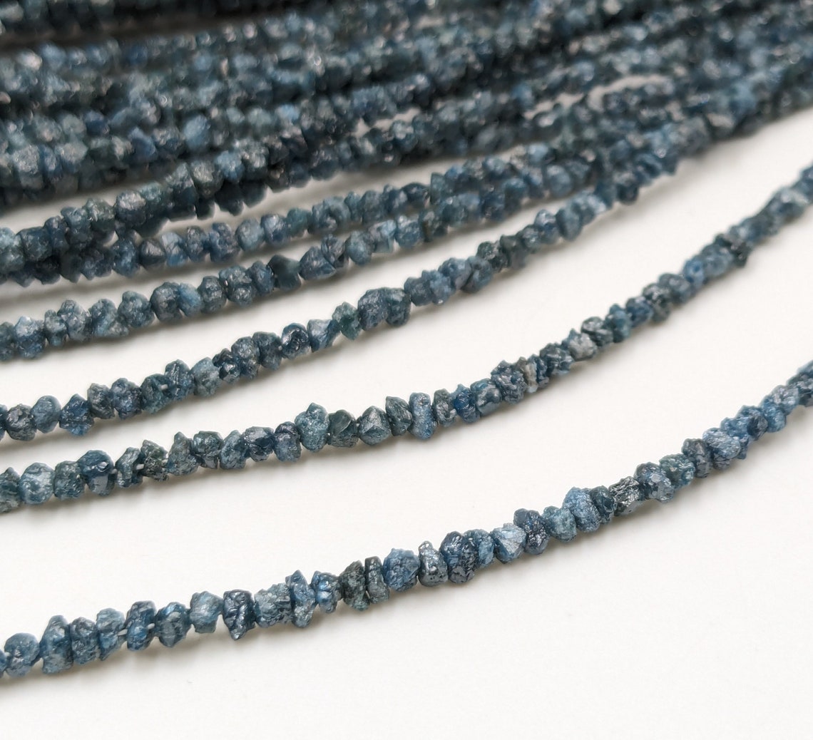 Blue Rough Diamond Beads Top Quality Raw Rough Diamond Beads 2 - 3 mm 100% Natural Blue Uncut Diamond Beads Nuggets