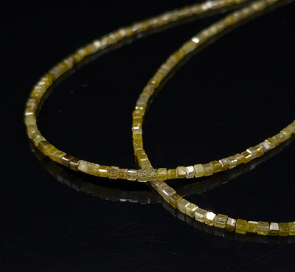 Sparkling Yellow Diamond Cube Bead Natural Multi Color Yellow Diamond Beads 1.5 - 2.5 mm Faceted Diamond Box Shape Beads