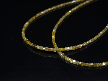 Sparkling Yellow Diamond Cube Bead Natural Multi Color Yellow Diamond Beads 1.5 - 2.5 mm Faceted Diamond Box Shape Beads