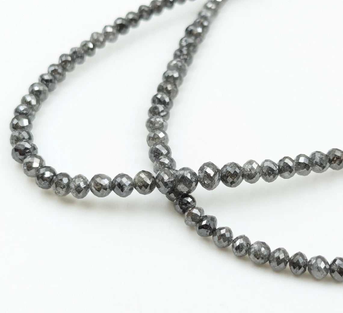 Gray Diamond Beads 4 - 5 mm Diamond Beads Natural Faceted Round For Jewelry Making