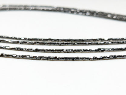 Black Diamond Beads 100 % Natural Faceted Tube Bead 1.3 - 2.5 mm Black Diamond Beads Necklace For Jewelry Making