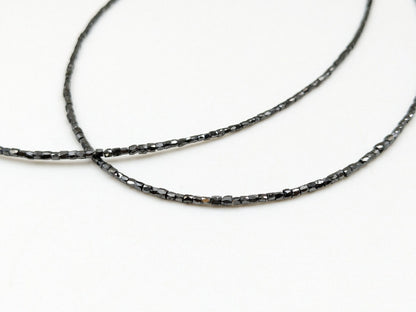 Black Diamond Beads 100 % Natural Faceted Tube Bead 1.3 - 2.5 mm Black Diamond Beads Necklace For Jewelry Making