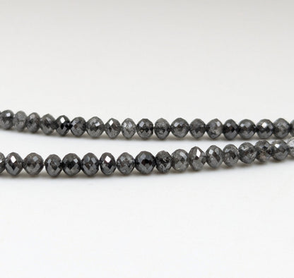 dark grey faceted round diamond bead 100% natural dark gray diamond bead christmas jewelry gift diamond necklace sparkling far diamond bead