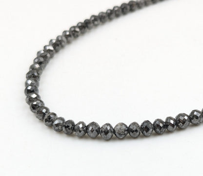 dark grey faceted round diamond bead 100% natural dark gray diamond bead christmas jewelry gift diamond necklace sparkling far diamond bead