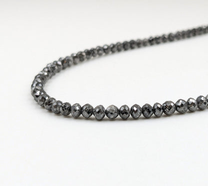 dark grey faceted round diamond bead 100% natural dark gray diamond bead christmas jewelry gift diamond necklace sparkling far diamond bead