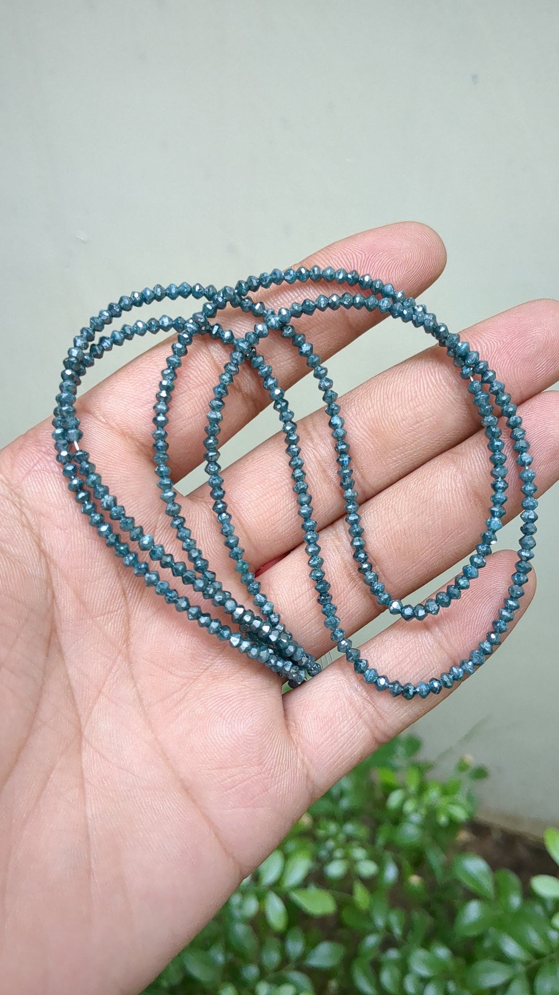 Blue Diamond Beads 3.1 - 3.3 mm Sparkling Blue Faceted Rondelle Diamond Beads 100 % Natural Blue Diamond Beads Personalized Jewelry