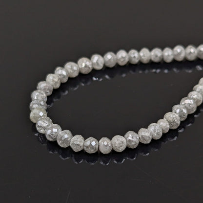 Gray Diamond Bead Top Quality Faceted Gray Diamond Balls 3 mm 100% Natural Grey Faceted Round Diamond Beads