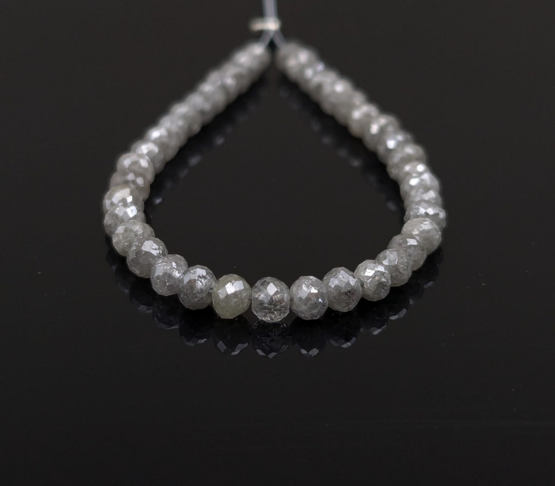 Gray Diamond Bead Top Quality Faceted Gray Diamond Balls 3 mm 100% Natural Grey Faceted Round Diamond Beads