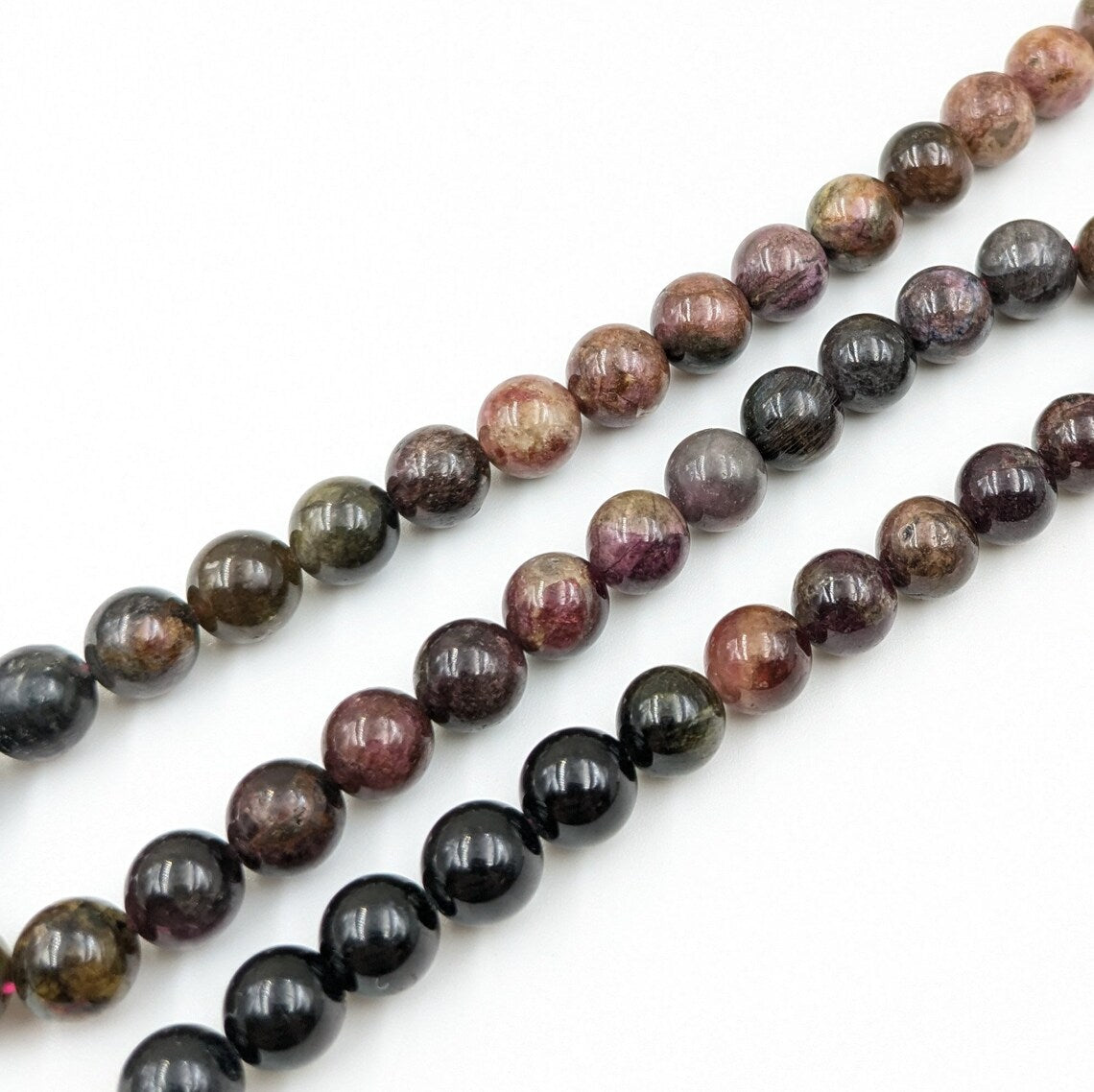 Multi Tourmaline Smooth Round Natural Multicolor 8 mm  Beads For Jewelry Making