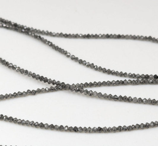 Dark Gray Diamond Bead Top Quality 100% Natural Grey Diamond Faceted Rondelle Bead Rare diamond necklace christmas gift diamond jewelry