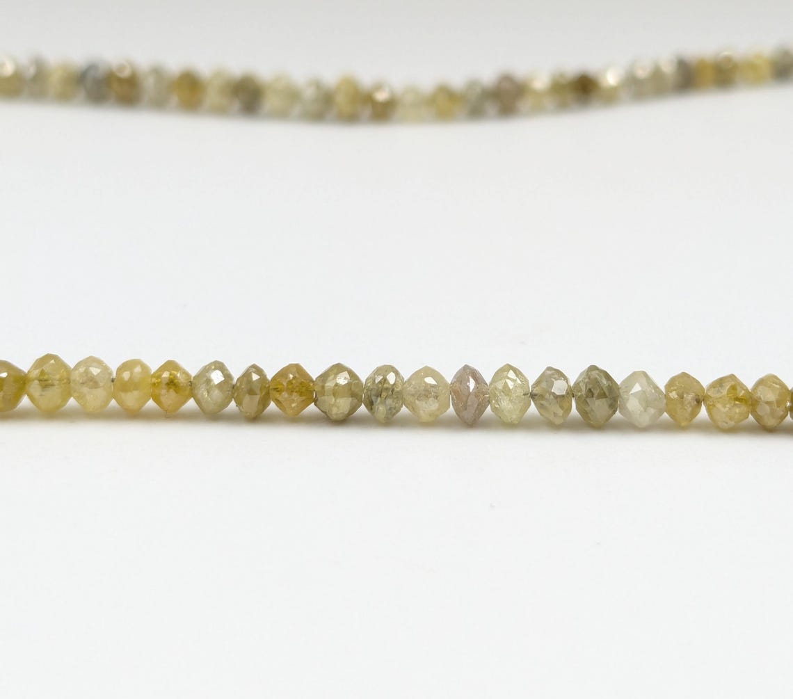 Yellow Diamond Faceted Rondelle Beads 3 - 4.5 mm Natural Yellow Diamonds Best Selling Yellow Diamond Faceted Beads For Jewelry Making