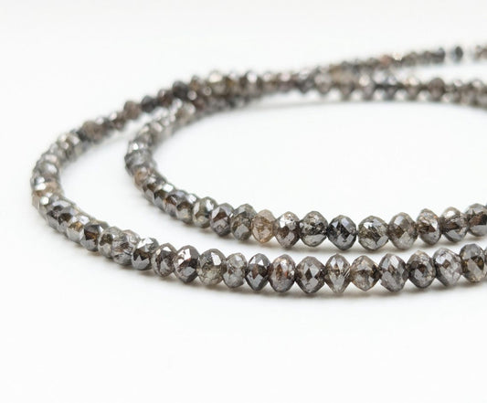 Champagne Sparkling Faceted Diamond Rondelle Beads 100% Natural Champagne Diamond Faceted Beads 3 - 4.5 mm Chocolate Diamond Beads