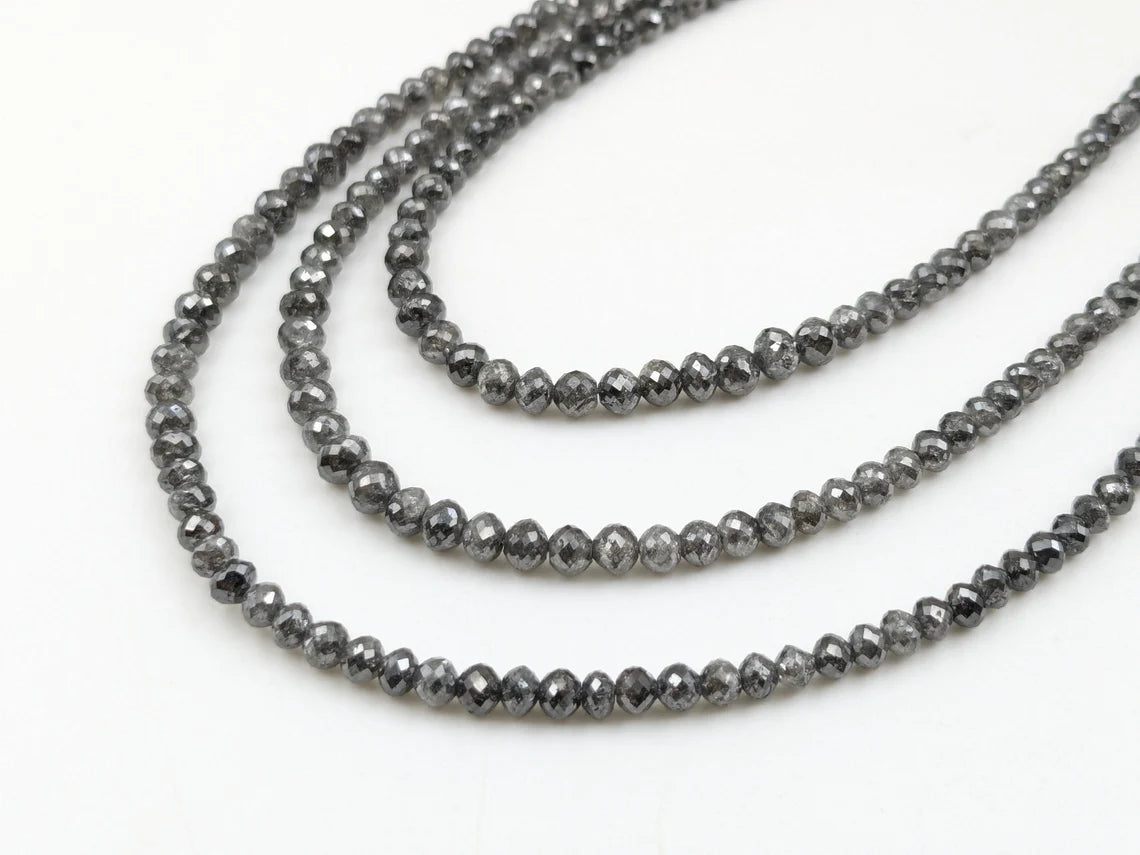 Gray Diamond Beads 4 - 5 mm Diamond Beads Natural Faceted Round For Jewelry Making