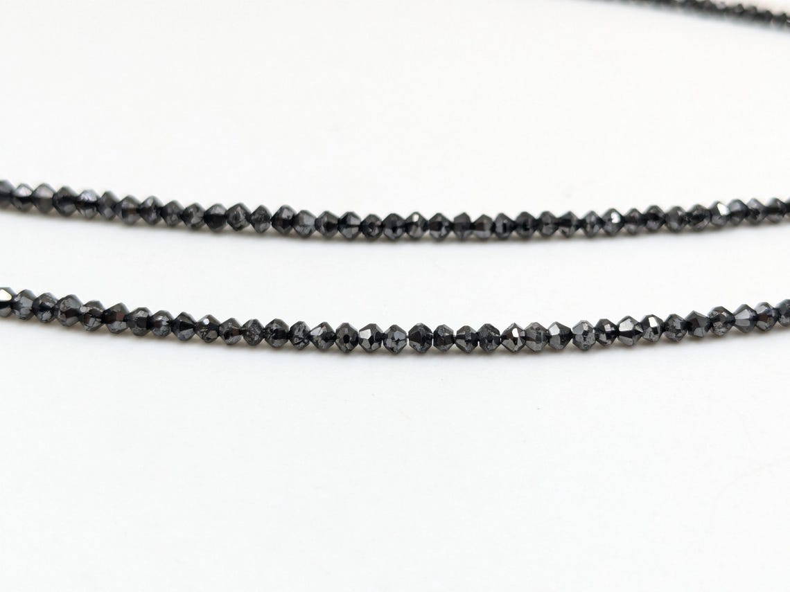 Black Diamond Beads 1.8 - 2.4 mm Faceted Rondelle Black Diamond Beads Top Quality 100% Natural Faceted Black Diamond Beads Christmas Gift