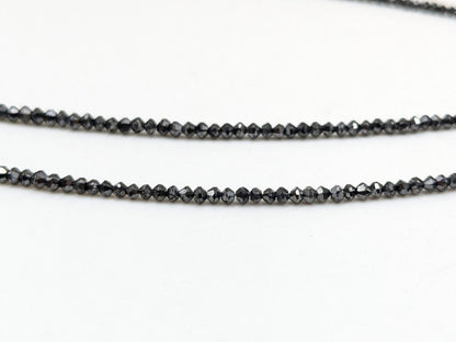 Black Diamond Beads 1.8 - 2.4 mm Faceted Rondelle Black Diamond Beads Top Quality 100% Natural Faceted Black Diamond Beads Christmas Gift