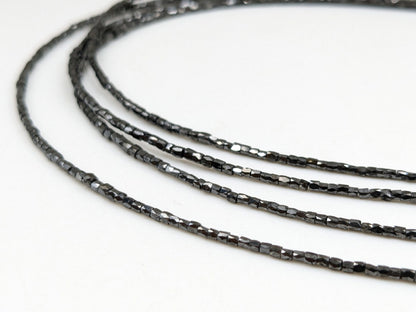 Black Diamond Beads 100 % Natural Faceted Tube Bead 1.3 - 2.5 mm Black Diamond Beads Necklace For Jewelry Making