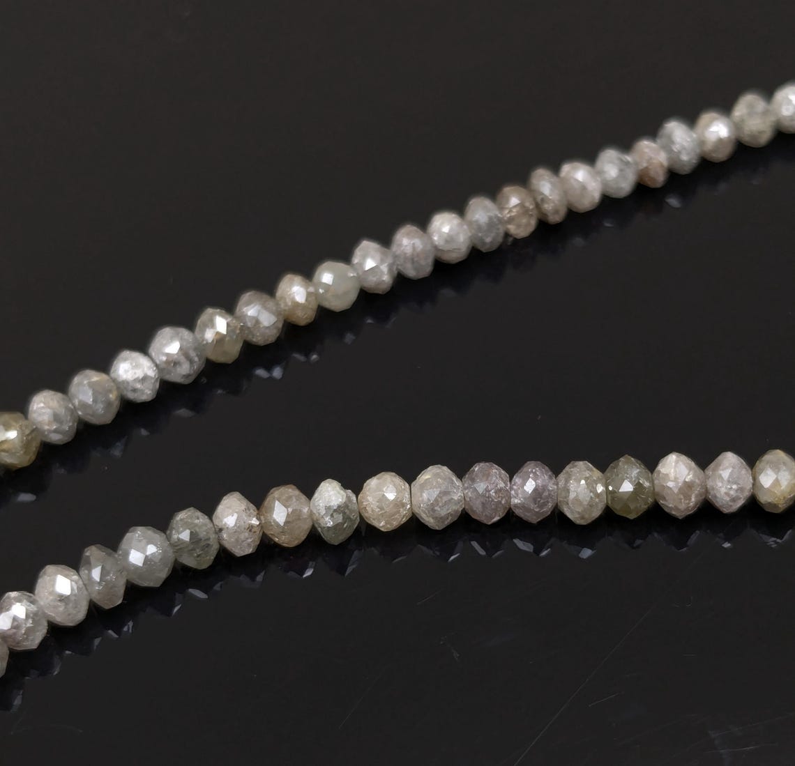 100% Natural Grey Diamond Beads Elegant Grey Faceted Round Diamond Balls Bead 3 - 4.5 mm Faceted Round Diamond Beads Personalized Jewelry