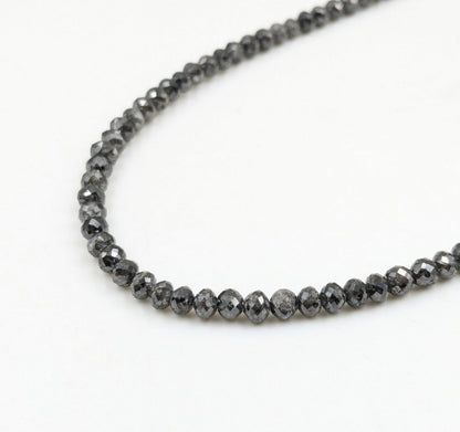 dark grey faceted round diamond bead 100% natural dark gray diamond bead christmas jewelry gift diamond necklace sparkling far diamond bead