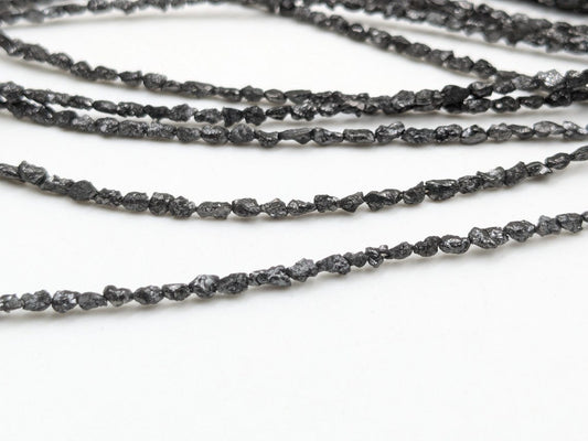 Black Diamond Beads 100% Natural Black Uncut Diamond Beads 2 - 3 mm Raw Rough Diamond Tumble Beads For Jewelry Making