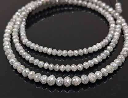 White Diamond Faceted Round Beads 3 - 4.5 mm Faceted Round Diamond Balls 100% Natural Elegant White Diamond Beads Personalized Jewelry