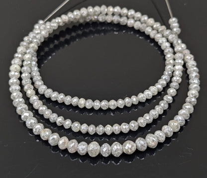 White Diamond Faceted Round Beads 3 - 4.5 mm Faceted Round Diamond Balls 100% Natural Elegant White Diamond Beads Personalized Jewelry