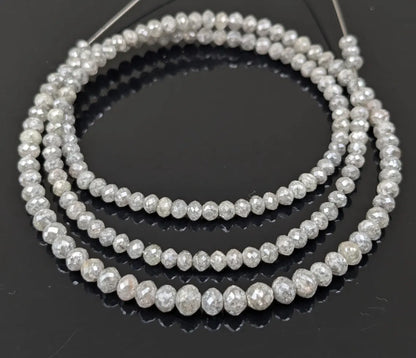 White Diamond Faceted Round 3 - 4.5 mm Faceted Round Beads Diamond Balls