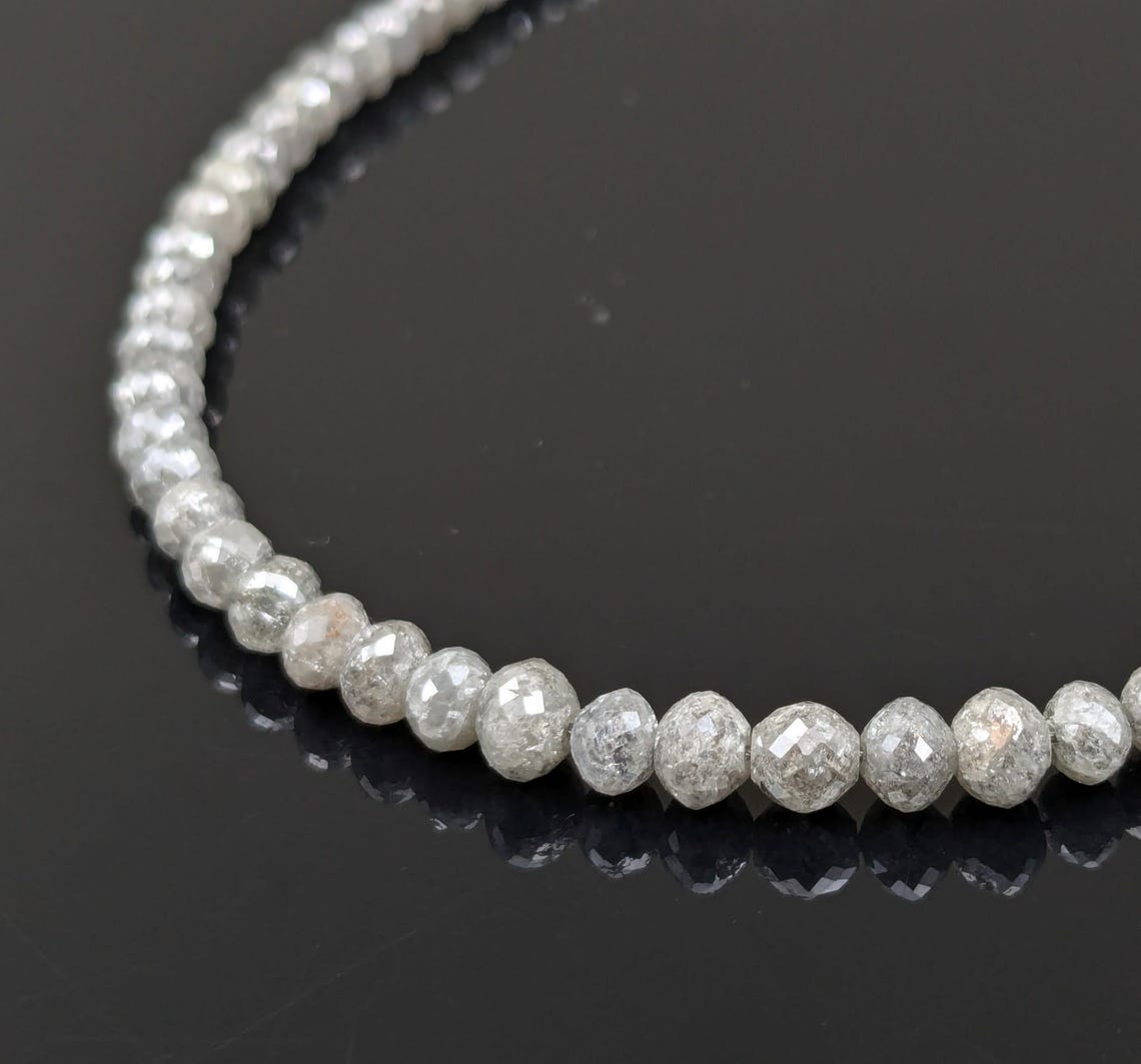 White Diamond Faceted Round Beads 3 - 4.5 mm Faceted Round Diamond Balls 100% Natural Elegant White Diamond Beads Personalized Jewelry