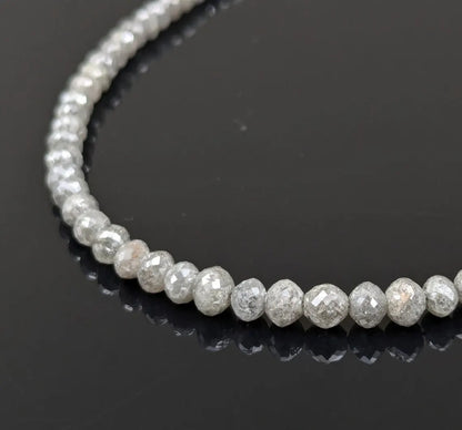White Diamond Faceted Round 3 - 4.5 mm Faceted Round Beads Diamond Balls