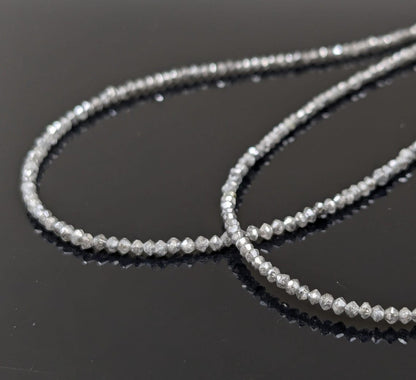 Dark Gray Diamond Bead Top Quality 100% Natural Grey Diamond Faceted Rondelle Bead Rare diamond necklace christmas gift diamond jewelry