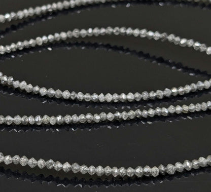 Dark Gray Diamond Bead Top Quality 100% Natural Grey Diamond Faceted Rondelle Bead Rare diamond necklace christmas gift diamond jewelry