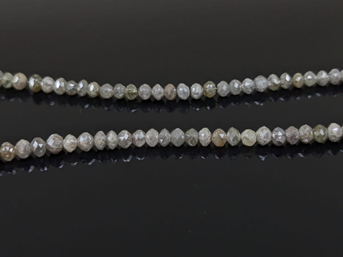 100% Natural Grey Diamond Beads Elegant Grey Faceted Round Diamond Balls Bead 3 - 4.5 mm Faceted Round Diamond Beads Personalized Jewelry