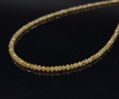 Rare Champagne Diamond Beads 1.5 - 2.5 mm Faceted Rondelle Diamond Beads Top Quality Champagne Diamond Beads Strand For Jewelry Making