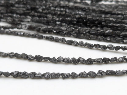 Black Diamond Beads 100% Natural Black Uncut Diamond Beads 2 - 3 mm Raw Rough Diamond Tumble Beads For Jewelry Making