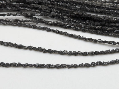 Black Diamond Beads 100% Natural Black Uncut Diamond Beads 2 - 3 mm Raw Rough Diamond Tumble Beads For Jewelry Making