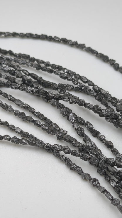 Black Diamond Beads 100% Natural Black Uncut Diamond Beads 2 - 3 mm Raw Rough Diamond Tumble Beads For Jewelry Making