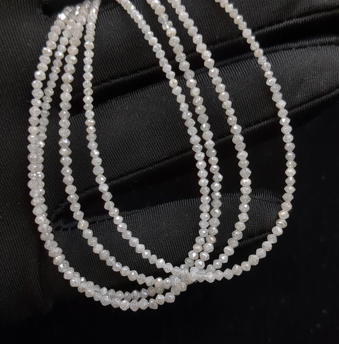 Snow White Diamond Beads 100% Natural Faceted Rondelle Diamond Beads Top Notch Quality White Faceted Diamonds Beads For Christmas Gift