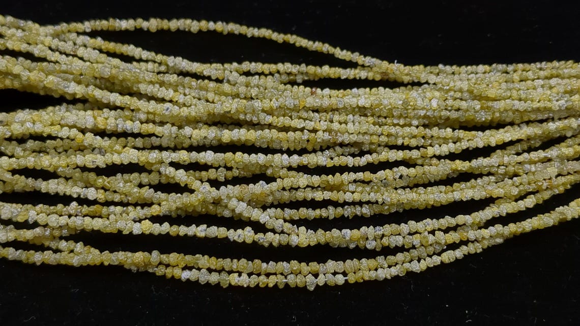 100% Natural Yellow Uncut Diamond Bead 2 - 3.5 mm Raw Rough Diamond Beads Nuggets Best Quality Yellow Rough Diamond Beads For Christmas Gift