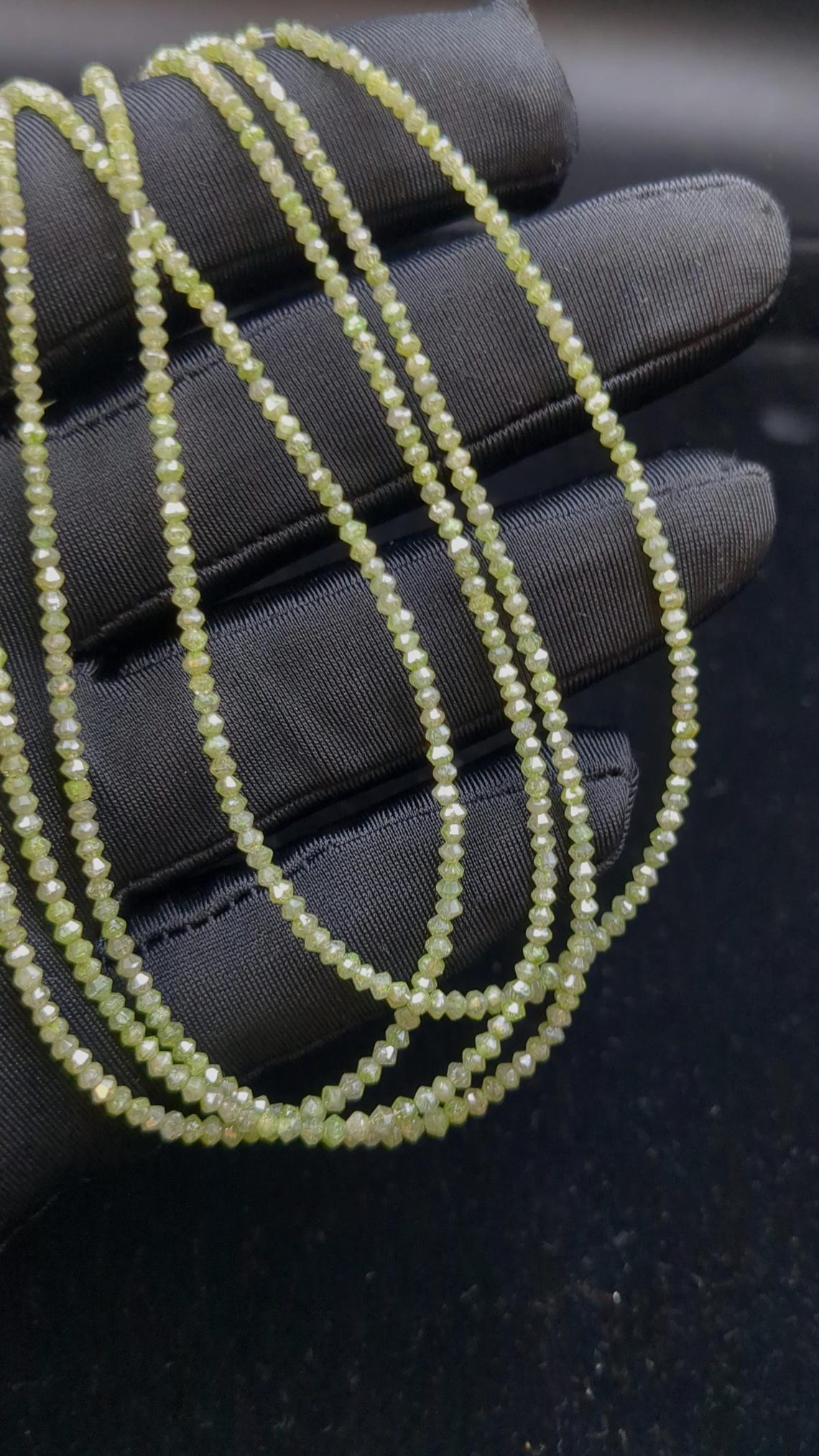 Rare Green Diamond Faceted Rondelle Beads Fancy Parrot Green color Diamond Beads 1.8 - 2.2 mm Green Diamond Beads