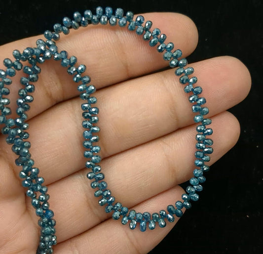 Best Selling Blue Diamond Briolettes Beads 100% Authentic Blue Diamond Beads 2.5 - 4 mm Faceted Blue Diamond Beads