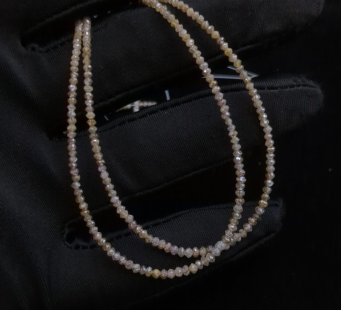 Rare Sparkling Champagne Diamond Beads Faceted Rondelle Champagne Diamonds 100% Natural Faceted Champagne Diamond Beads