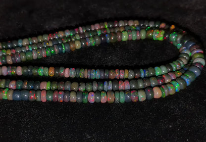 Natural Ethiopian Opal Beads Top Quality Smooth Rondelle Opal Beads