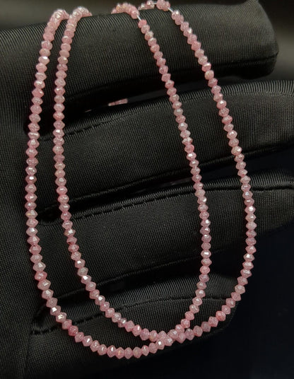 100% Natural Pink Faceted Diamond Beads 1.9 - 2.9 mm Top Quality Rare Pink Diamond Beads Sparkling Pink Faceted Rondelle Diamond Beads