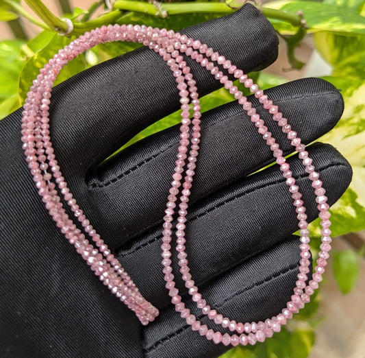 100% Natural Pink Faceted Diamond Beads 1.9 - 2.9 mm Top Quality Rare Pink Diamond Beads Sparkling Pink Faceted Rondelle Diamond Beads