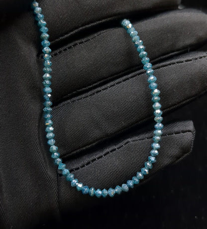 Blue Diamond Beads 3.1 - 3.3 mm Sparkling Blue Faceted Rondelle Diamond Beads 100 % Natural Blue Diamond Beads Personalized Jewelry