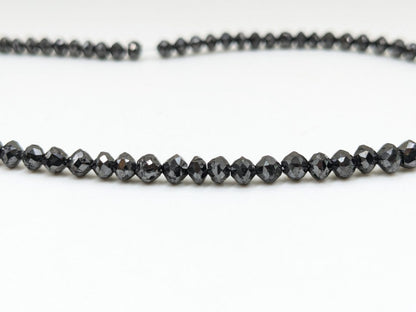 BEST Quality Black Diamond Beads Sparkling Faceted Rondelle Diamond Beads 100% Natural 3.2 - 4 mm Faceted Black Diamond Beads