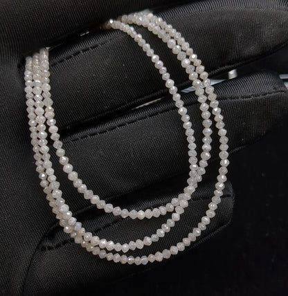 Snow White Diamond Beads 100% Natural Faceted Rondelle Diamond Beads Top Notch Quality White Faceted Diamonds Beads For Christmas Gift